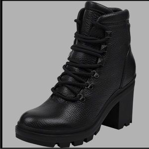 Marc Fisher LTD Leather Combat Boot Heels size 8 1/2